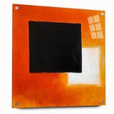 Geometric Abstract Wall Decor – Orange, Black & White Blocks