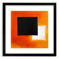 Geometric Abstract Wall Decor – Orange, Black & White Blocks