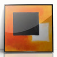 Geometric Abstract Wall Decor – Orange, Black & White Blocks