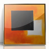 Geometric Abstract Wall Decor – Orange, Black & White Blocks