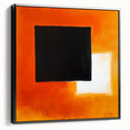 Geometric Abstract Wall Decor – Orange, Black & White Blocks