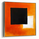 Geometric Abstract Wall Decor – Orange, Black & White Blocks