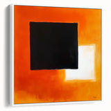Geometric Abstract Wall Decor – Orange, Black & White Blocks