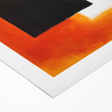 Geometric Abstract Wall Decor – Orange, Black & White Blocks