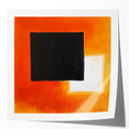 Geometric Abstract Wall Decor – Orange, Black & White Blocks