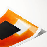 Geometric Abstract Wall Decor – Orange, Black & White Blocks