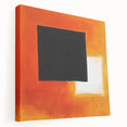 Geometric Abstract Wall Decor – Orange, Black & White Blocks
