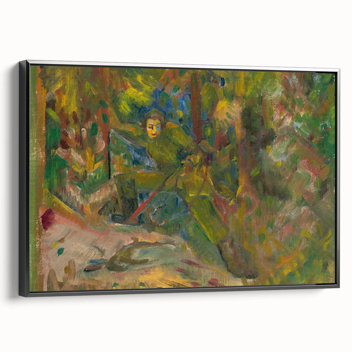 Expressionist Art: Vibrant Abstract Forest Scene Wall Art on Canvas