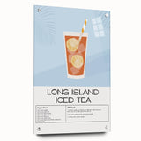 Large abstract wall art on acrylic glass featuring vibrant swirls of orange and blue, ideal for dining room decor.