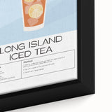 Extra large black wall art featuring a close-up of colorful, textured food and drinks on a framed canvas.