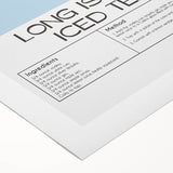 Art deco poster featuring a stylized cocktail glass in muted gold and black tones on a rolled canvas.