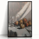 Large abstract wall art featuring assorted fruits in bold colors on a black acrylic framed print.
