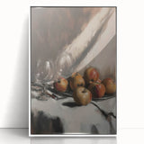 Acrylic print of a modern art deco poster featuring assorted fruits in vibrant colors, ideal for nursery wall decor.