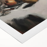 Art deco poster featuring an assortment of vibrant fruits on a rolled canvas, ideal for dining room decor.