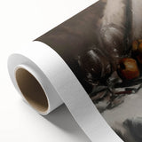 Art Deco style poster featuring an array of fruits in vibrant colors, printed on rolled canvas.