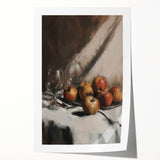 Rolled print of assorted fruits in vibrant colors, ideal for art wall dining room.