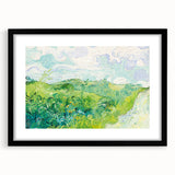 Green Wheat Fields by Van Gogh: Lush Impressionist Landscape Wall Art