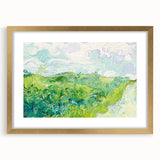 Green Wheat Fields by Van Gogh: Lush Impressionist Landscape Wall Art