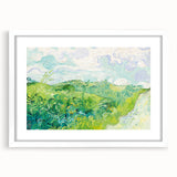Green Wheat Fields by Van Gogh: Lush Impressionist Landscape Wall Art