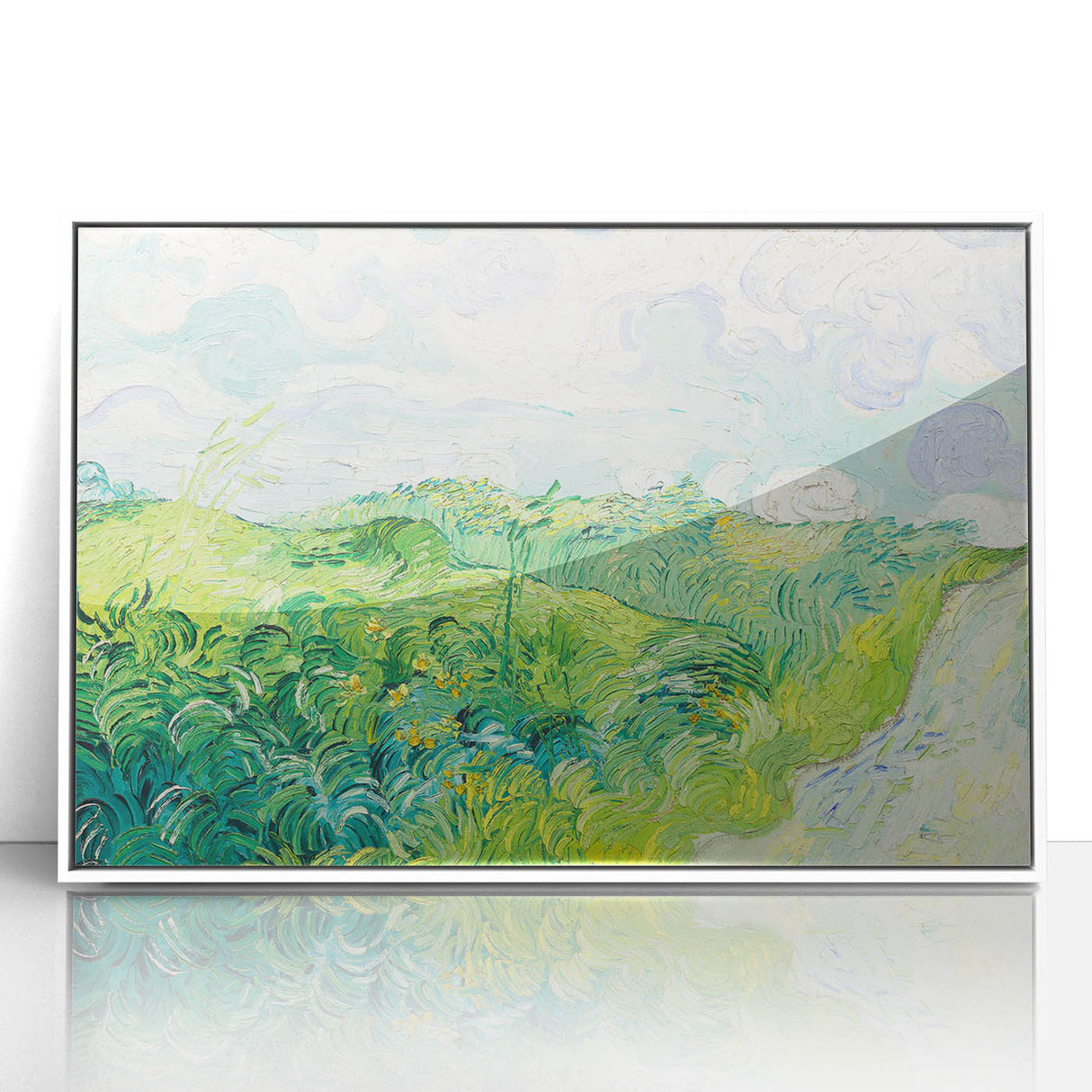 Green Wheat Fields by Van Gogh: Lush Impressionist Landscape Wall Art