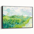 Green Wheat Fields by Van Gogh: Lush Impressionist Landscape Wall Art
