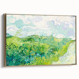 Green Wheat Fields by Van Gogh: Lush Impressionist Landscape Wall Art