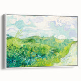 Green Wheat Fields by Van Gogh: Lush Impressionist Landscape Wall Art