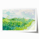 Green Wheat Fields by Van Gogh: Lush Impressionist Landscape Wall Art