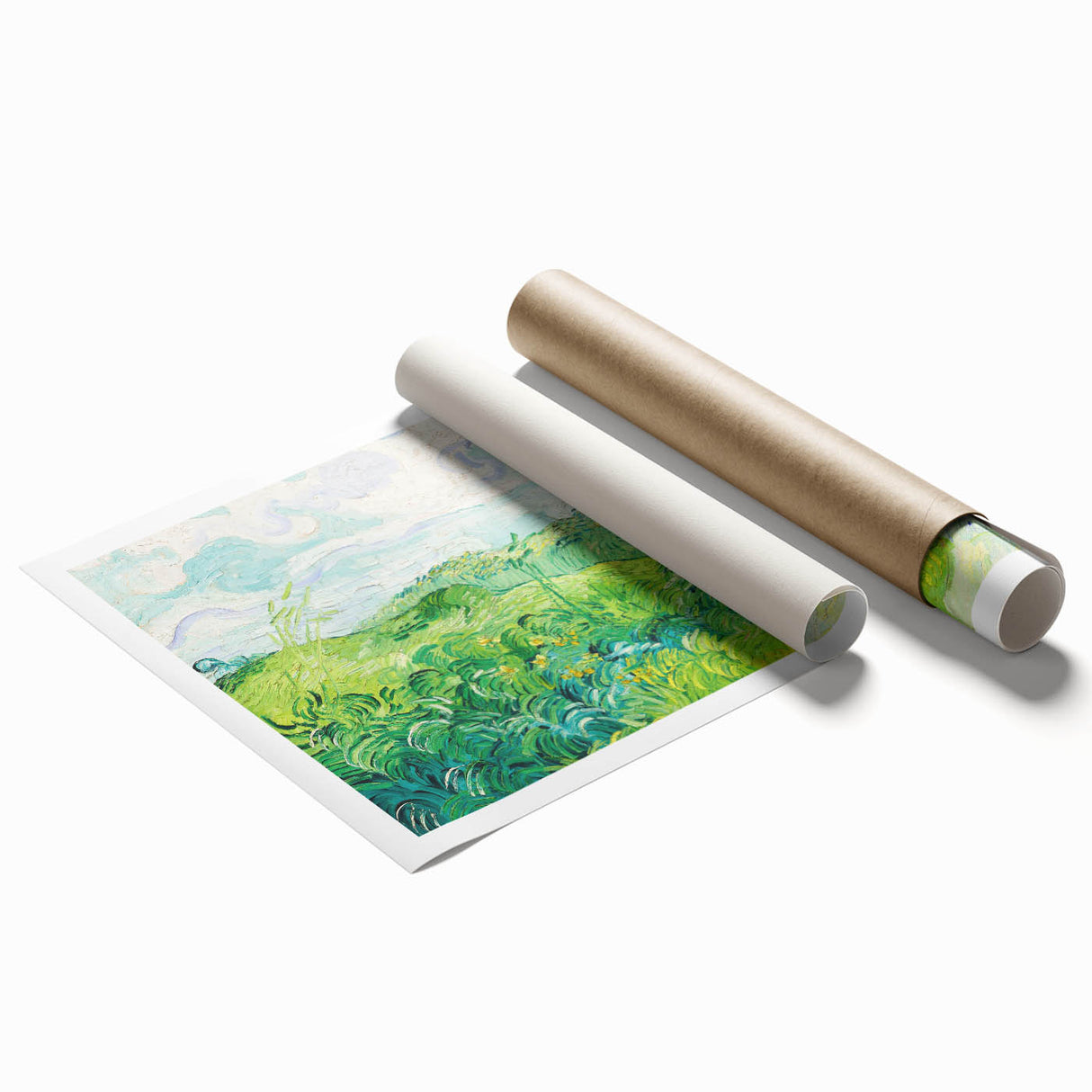 Green Wheat Fields by Van Gogh: Lush Impressionist Landscape Wall Art