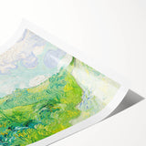 Green Wheat Fields by Van Gogh: Lush Impressionist Landscape Wall Art