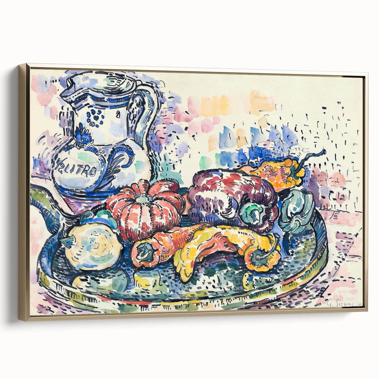 Vibrant Still Life with Jug - Modern Wall Art in Playful Colors