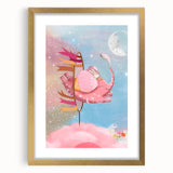 Magical Pink Elephant Art for Kids - Nursery Wall Art