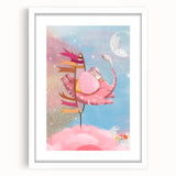 Magical Pink Elephant Art for Kids - Nursery Wall Art