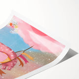 Magical Pink Elephant Art for Kids - Nursery Wall Art