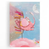 Magical Pink Elephant Art for Kids - Nursery Wall Art