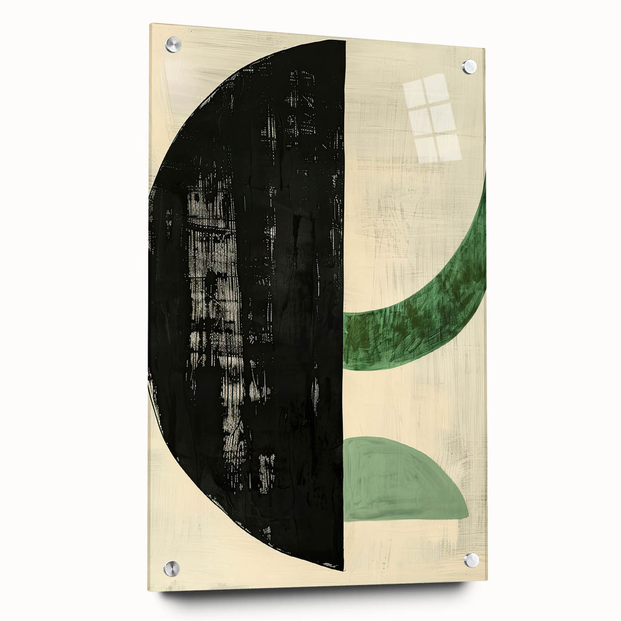 Contemporary Dining Art Pieces – Bold Black and Green Geometry
