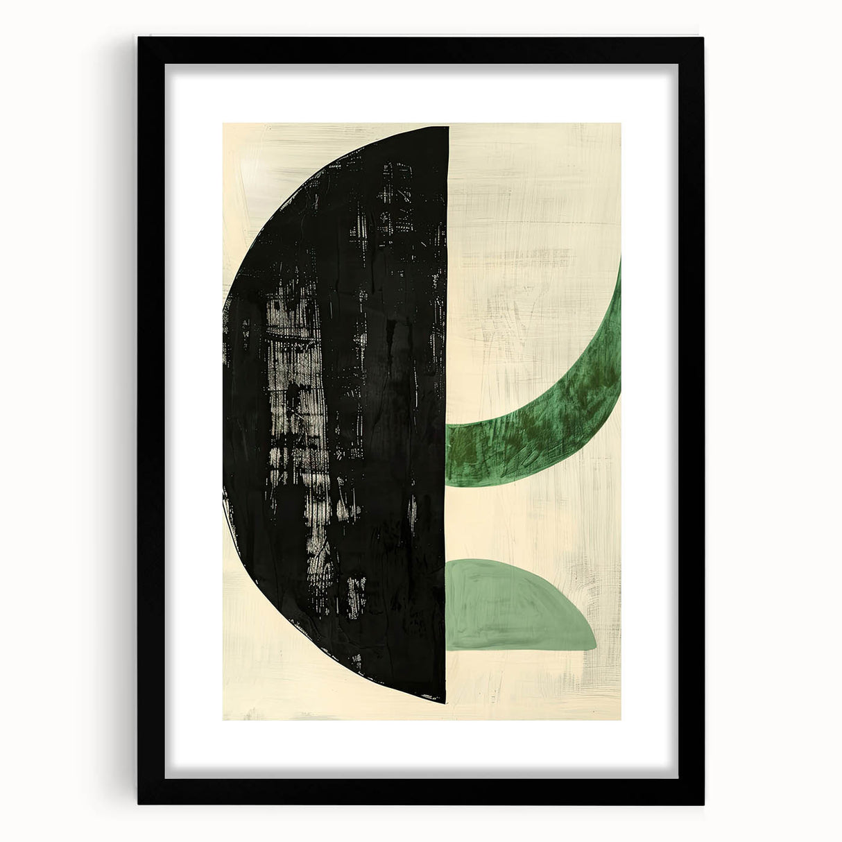 Contemporary Dining Art Pieces – Bold Black and Green Geometry