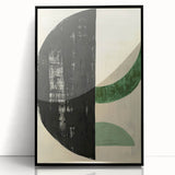 Contemporary Dining Art Pieces – Bold Black and Green Geometry
