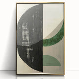 Contemporary Dining Art Pieces – Bold Black and Green Geometry
