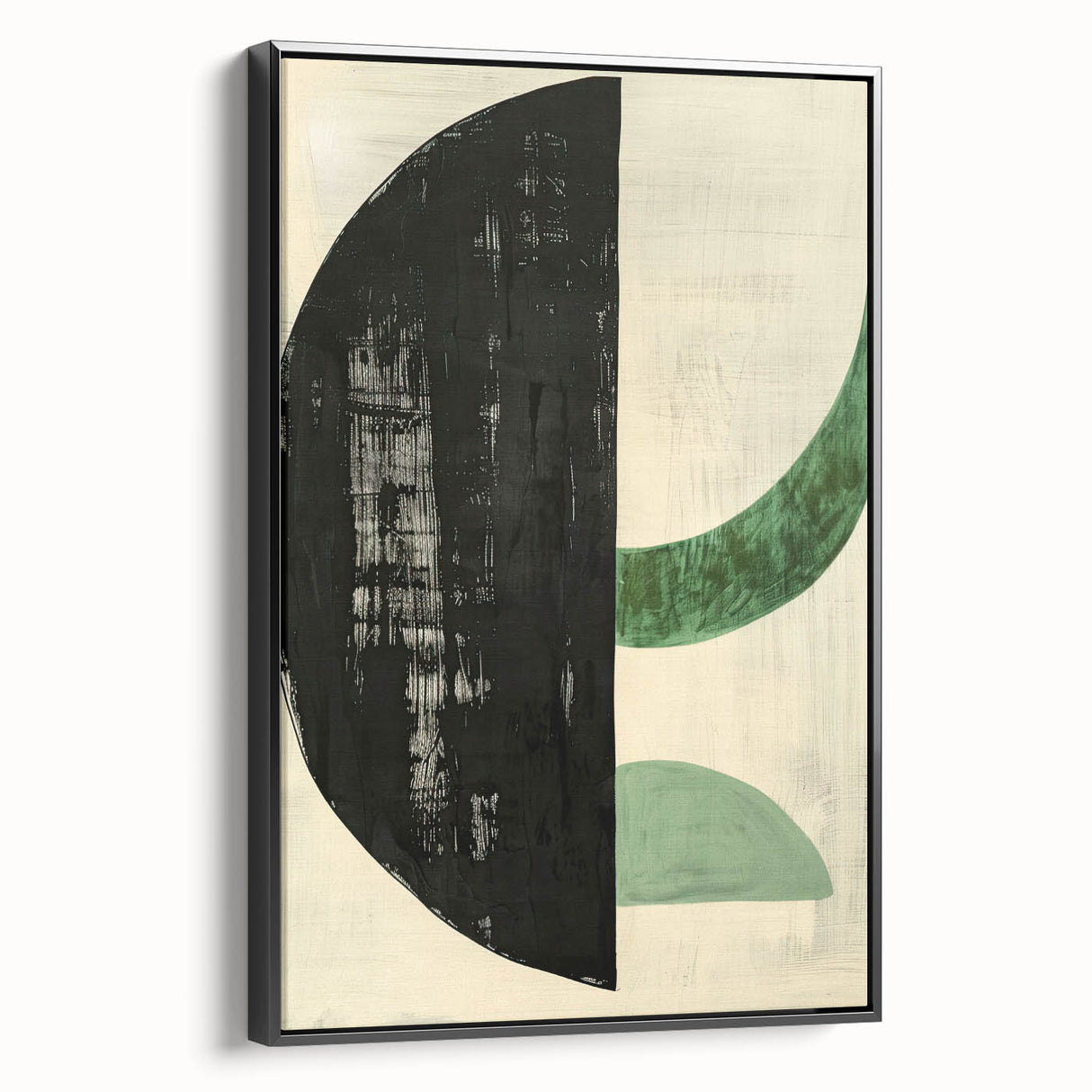 Contemporary Dining Art Pieces – Bold Black and Green Geometry