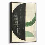 Contemporary Dining Art Pieces – Bold Black and Green Geometry