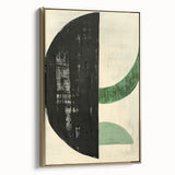 Contemporary Dining Art Pieces – Bold Black and Green Geometry