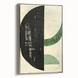 Contemporary Dining Art Pieces – Bold Black and Green Geometry