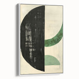 Contemporary Dining Art Pieces – Bold Black and Green Geometry