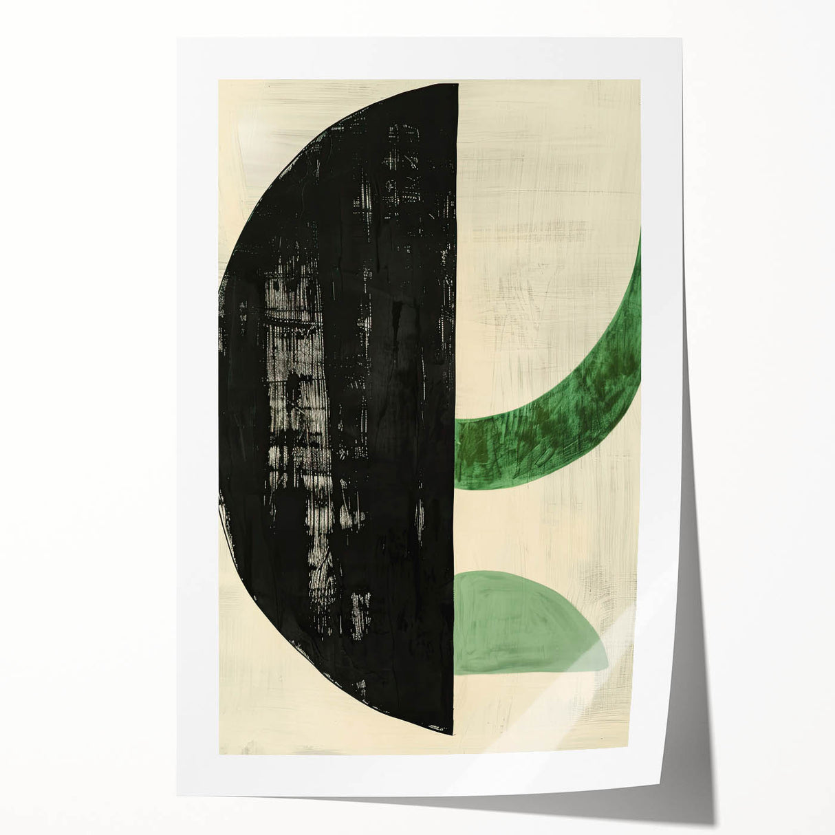 Contemporary Dining Art Pieces – Bold Black and Green Geometry