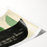 Contemporary Dining Art Pieces – Bold Black and Green Geometry