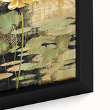 Golden Lotus Pond Living Room Wall Art - Modern Canvas Print