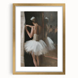 Abstract figurative artwork framed with a gold mat, showcasing dynamic shapes and vibrant colors, perfect for enhancing modern home décor.