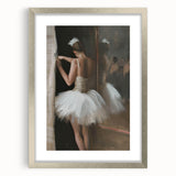 Abstract figurative artwork displayed in a sleek silver frame with a mat, showcasing vibrant colors and intricate designs, ideal for modern home decor.