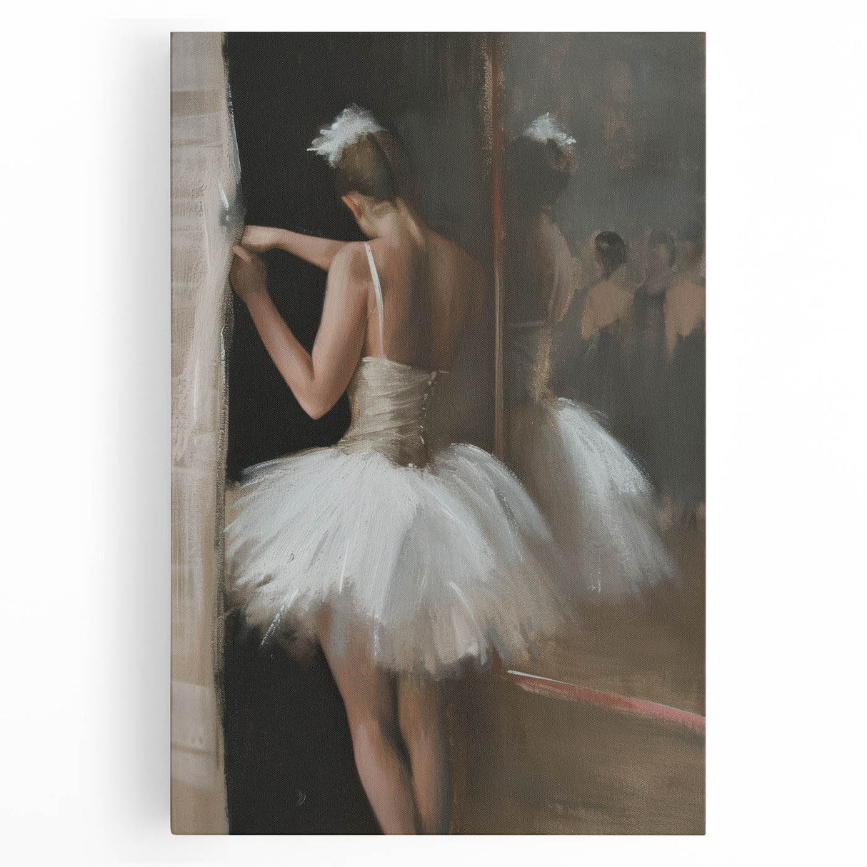 Vibrant abstract figurative stretched canvas artwork showcasing bold colors and dynamic shapes, perfect for modern home decor or art enthusiasts.